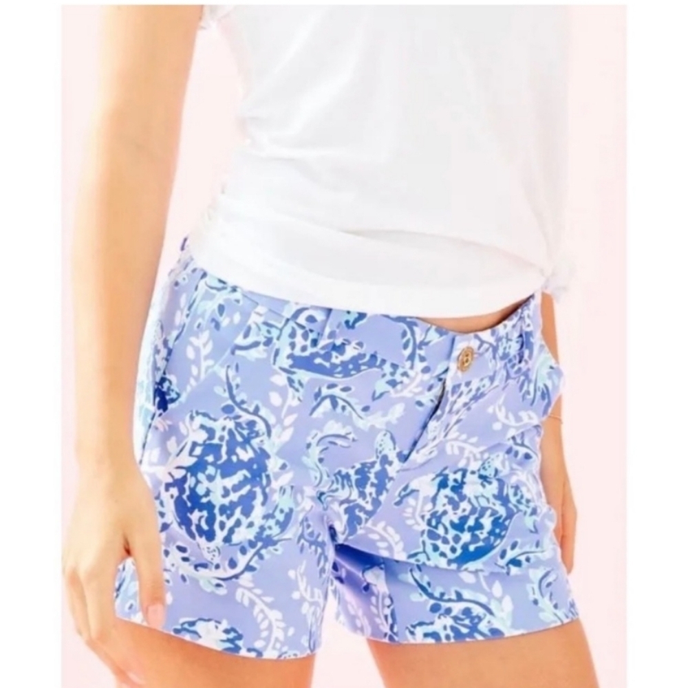 Lilly Pulitzer Callahan Knit Shorts Turtley Awesome blue size 4 @o